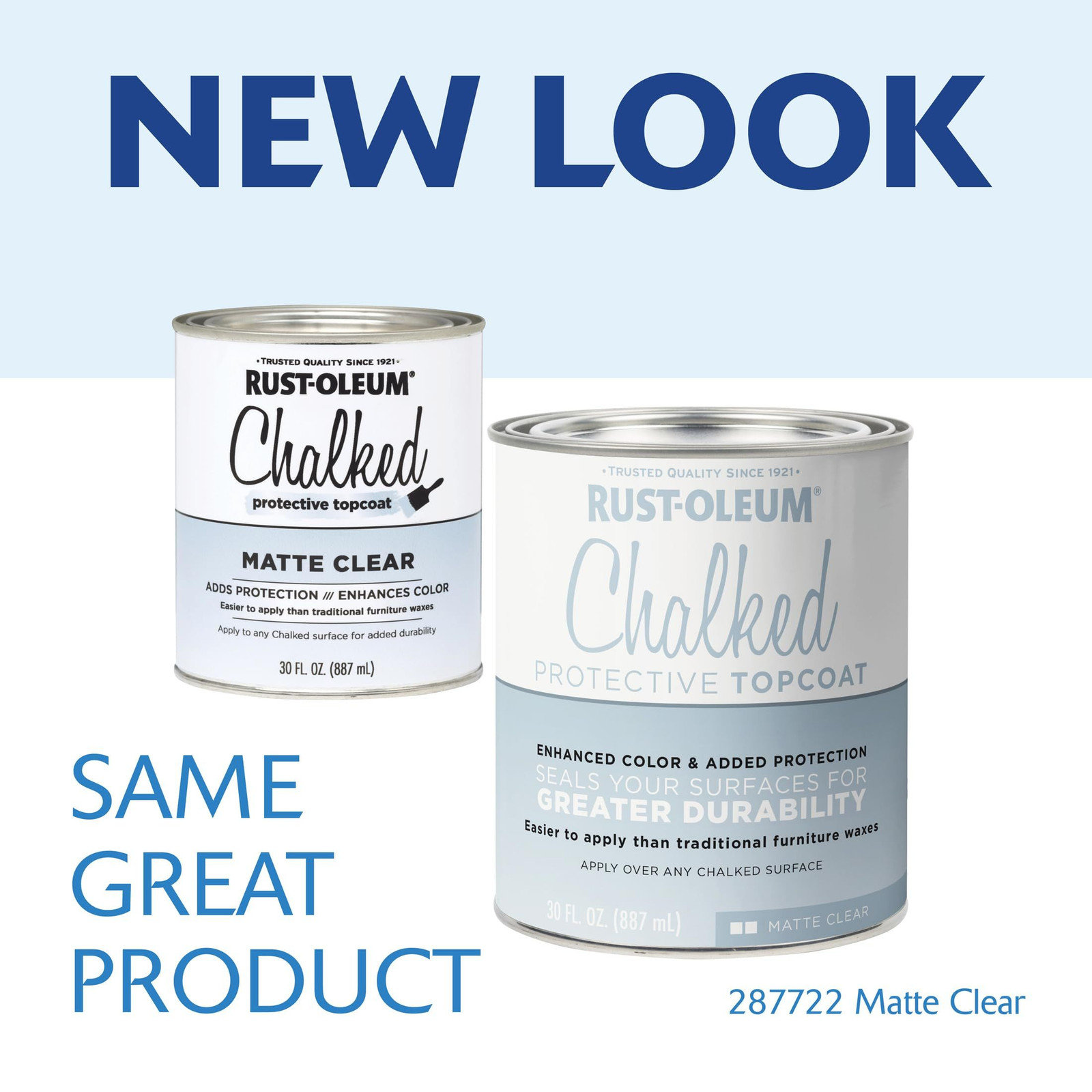 Rust-Oleum 287722 Chalked 30 Ounce Brush (Pack of 1), Matte Clear Topcoat