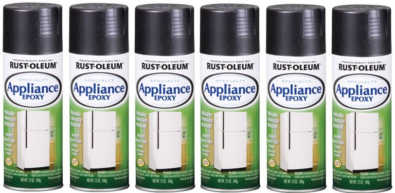 (6) Cans 12 Oz Black Rustoleum Epoxy Appliance Spray Paint 7886-830