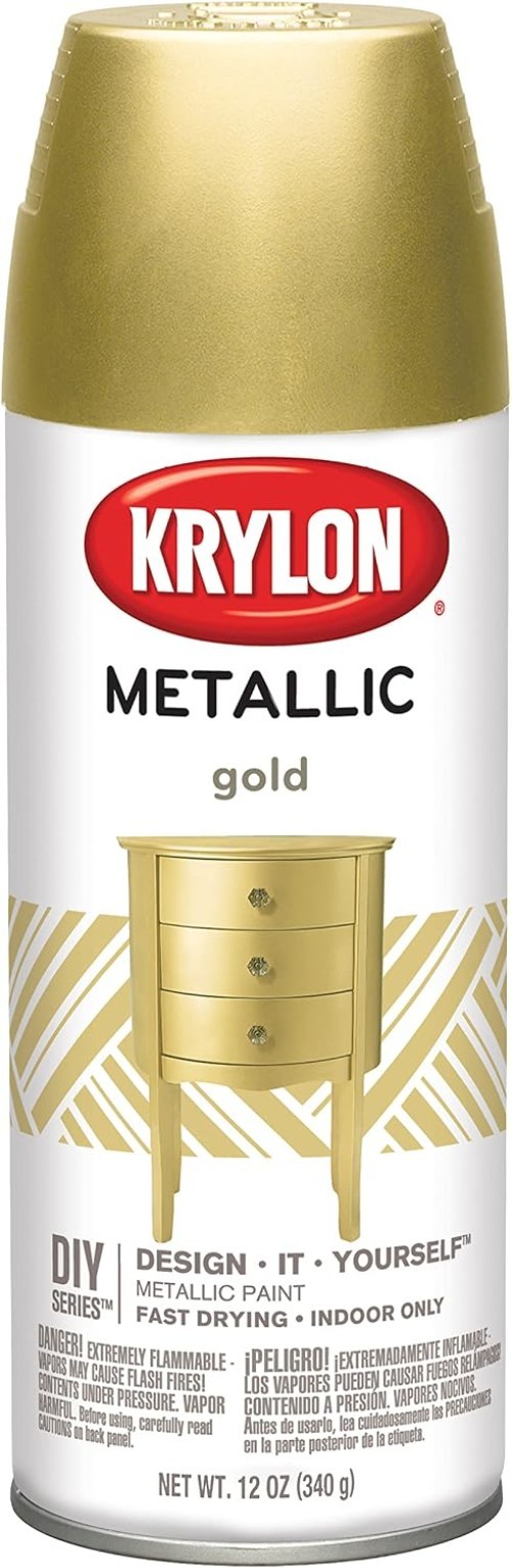 Versatile 12oz Gold Metallic Spray Paint – Quick Drying for Crafting Excellence