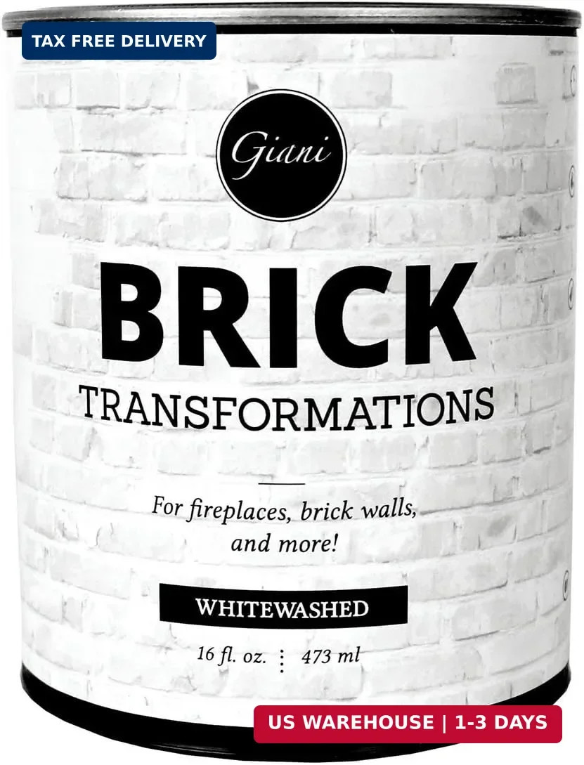 Giani Brick Transformations Whitewash Paint for Brick and Fireplaces- 16 oz Pint