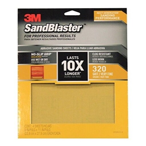 SANDPAPER 9X11 320G 4PK (Pkg of 4)