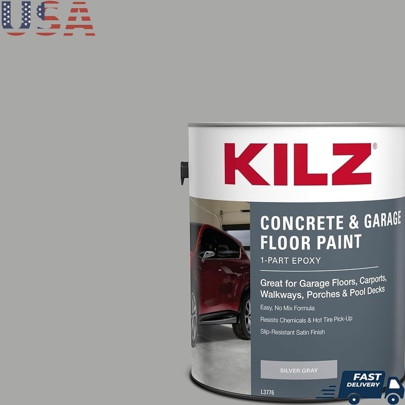 Satin Finish Concrete Floor Paint Garage Basement Driveways 128 Fl Oz