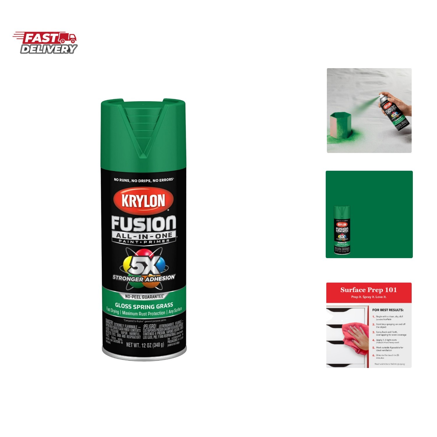 Fusion All-In-One Adhesive Spray Paint for Indoor/Outdoor Use, 12 oz, Spring …