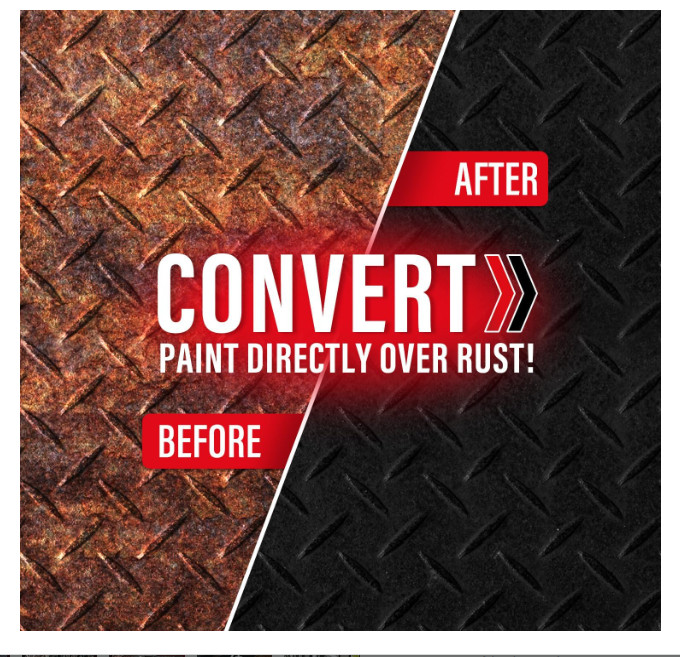 2 in 1 Rust Converter & Metal Primer, 35 oz Black Rust Reformer Paint for Metal,