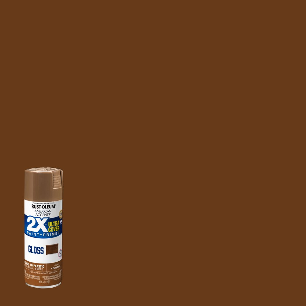 Multi-Surfaces 2X Ultra Cover Gloss Chestnut Spray Paint Smooth Look 12 Oz