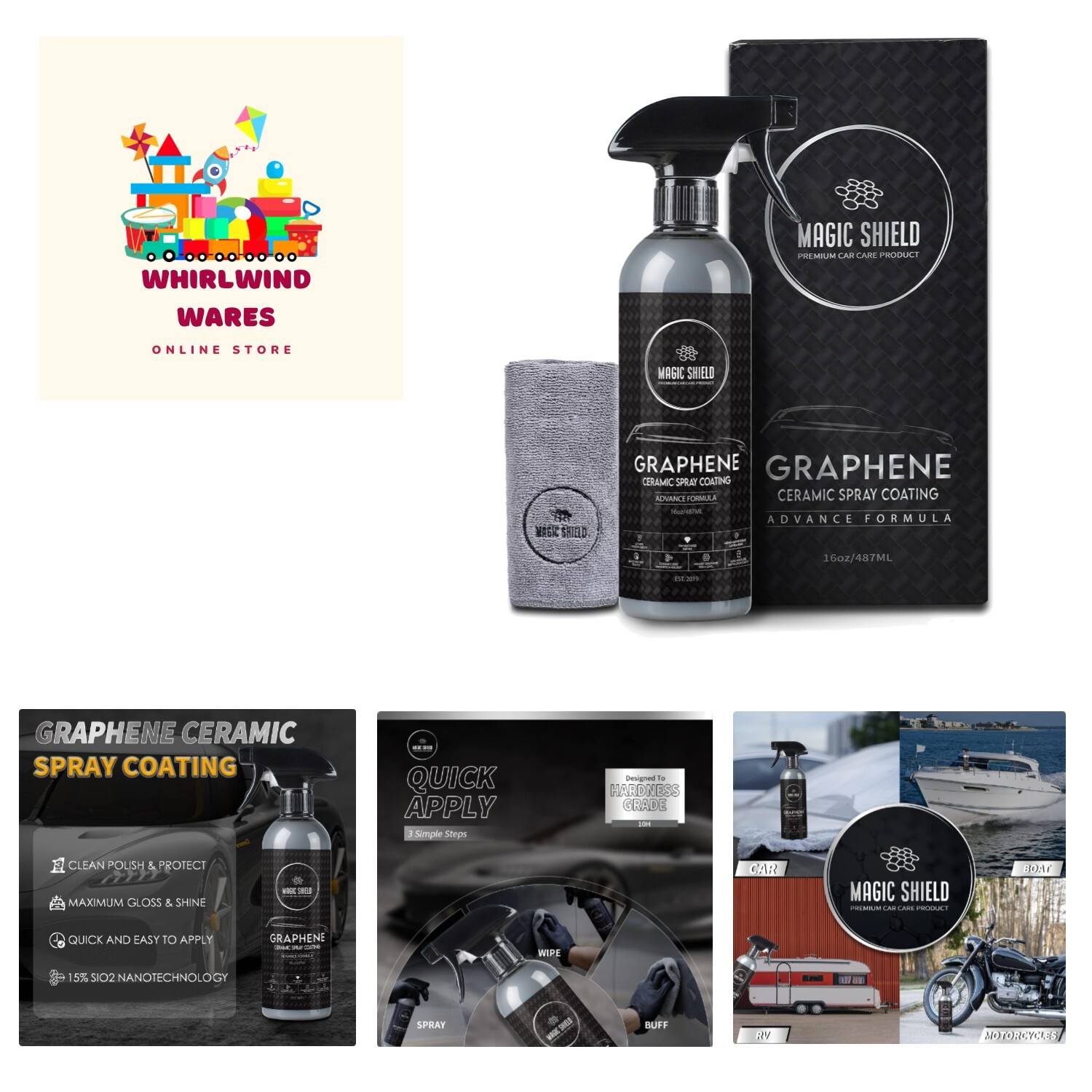 Graphene Ceramic Spray Coating – Quick & Easy Application for Cars, Motorcycl…