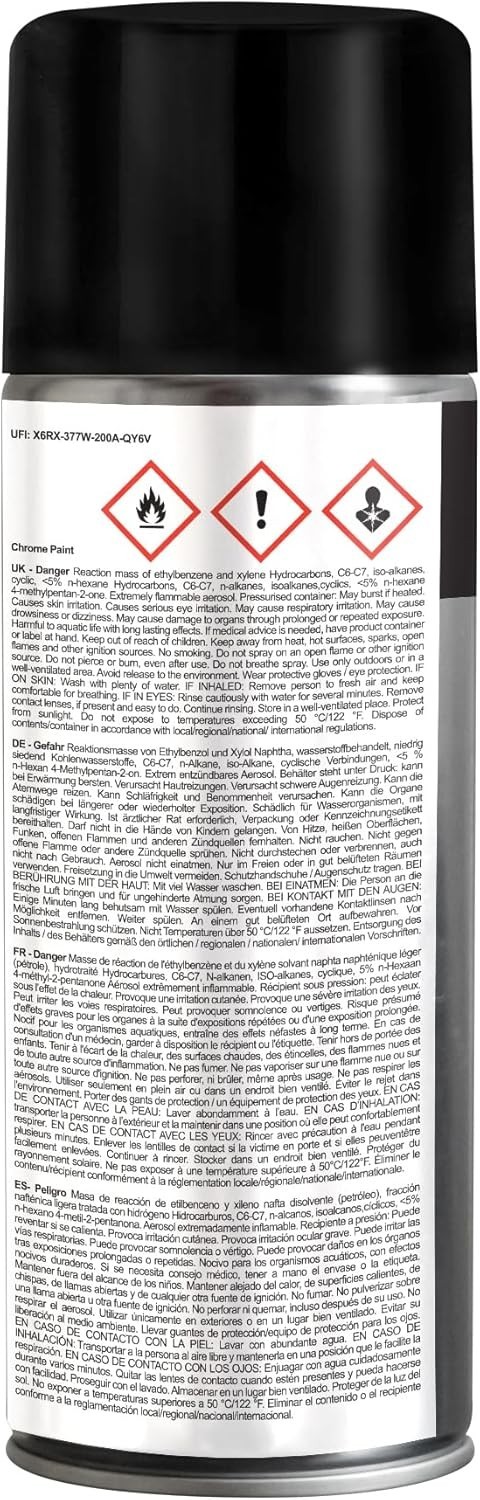 JENOLITE Chrome Spray Paint – Smooth Chrome Finish – Multi Surface Paint for Met