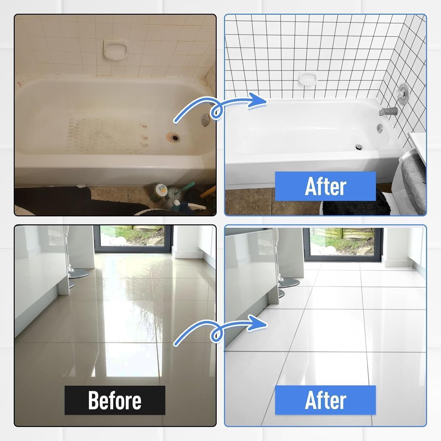 DWIL Tile Paint, Tub and Tile Refinishing Kit with Grout Pen – Water Based &Low
