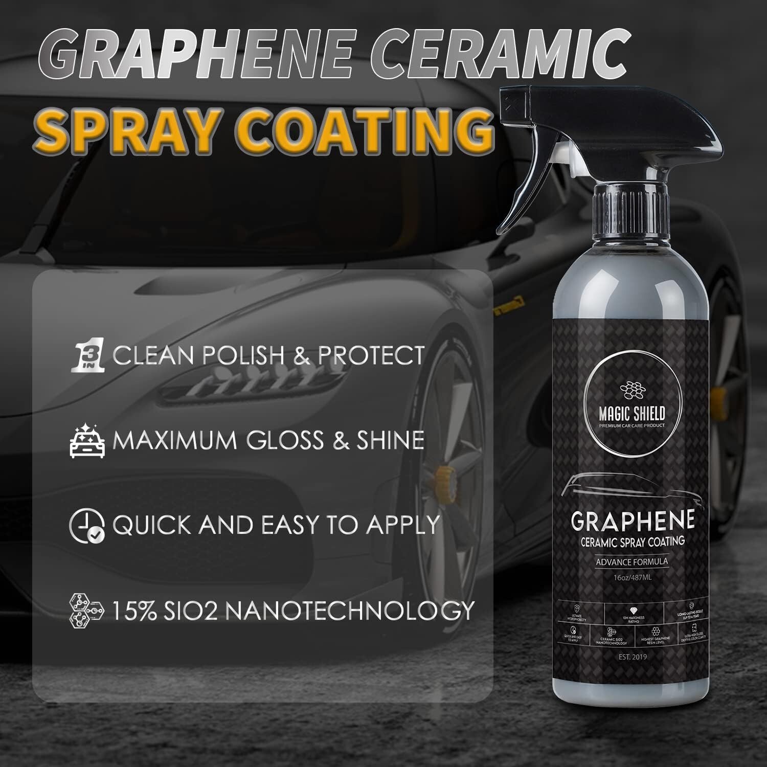 Graphene Ceramic Spray Coating – Quick & Easy Application for Cars, Motorcycl…