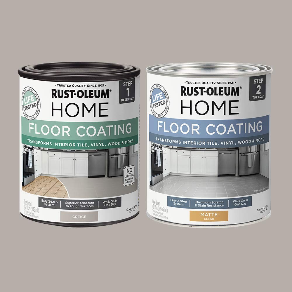 Rust-Oleum 367594 Home Interior Floor 2 Part 63.9 Fl Oz (Pack of 1), Greige