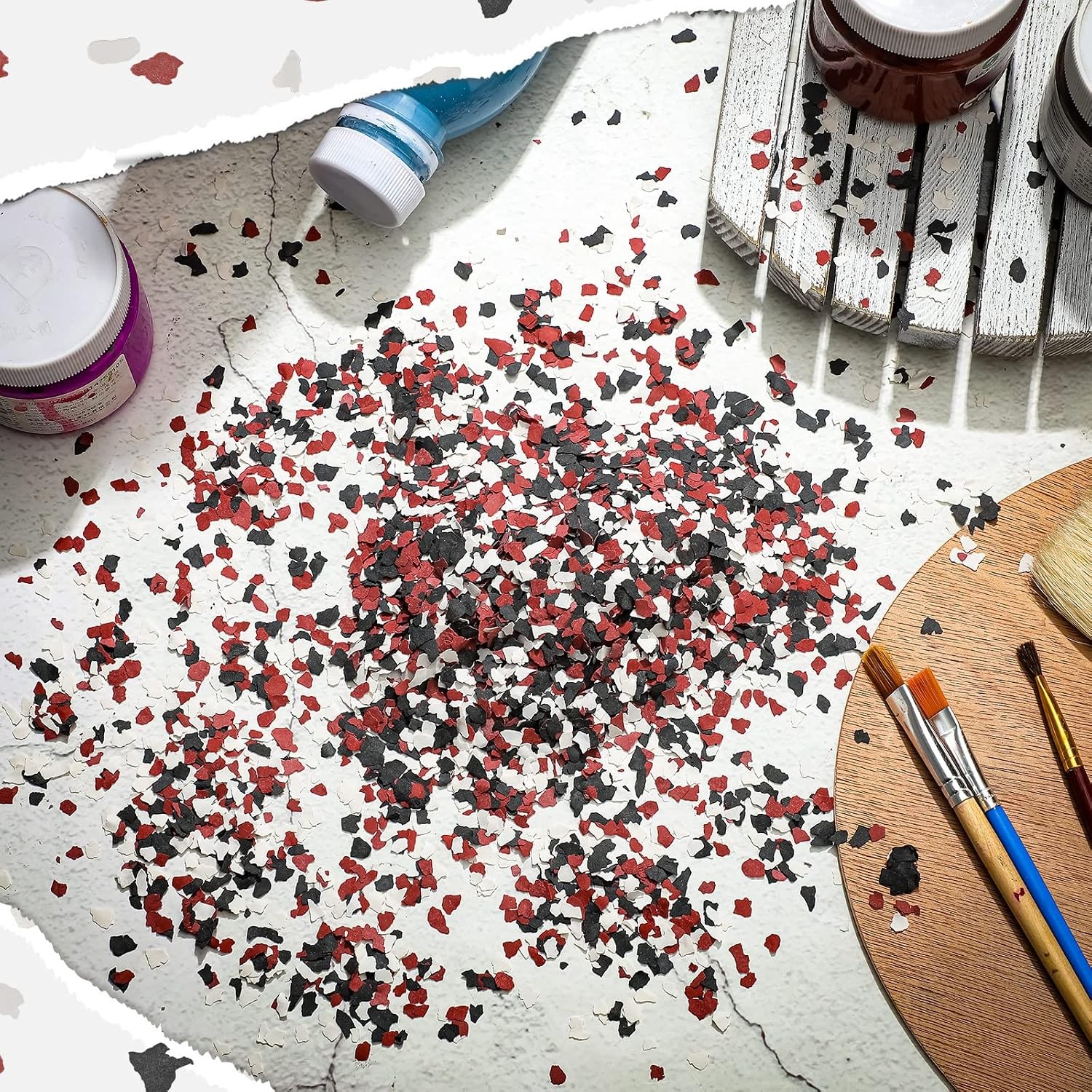 Epoxy Color Chips Decorative Paint Flakes Red Black White