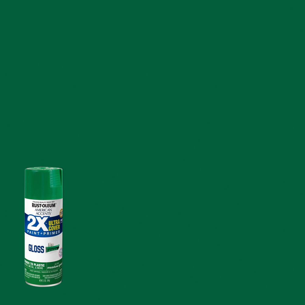 Multi-Surfaces 2X Ultra Cover Gloss Meadow Green Spray Paint Shiny Smooth 12 Oz