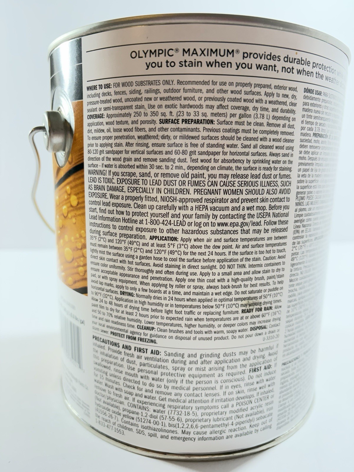Olympic 56502A/01 Maximum Stain & Sealant in One, Transparent, Honey Gold Tone,