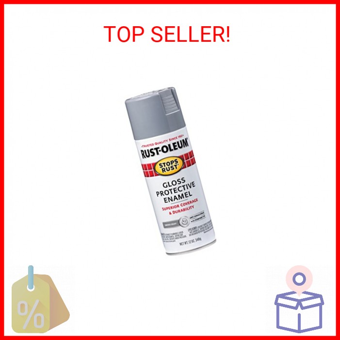 Rust-Oleum 7786830 Stops Rust Spray Paint, 12 oz, Gloss Smoke Gray