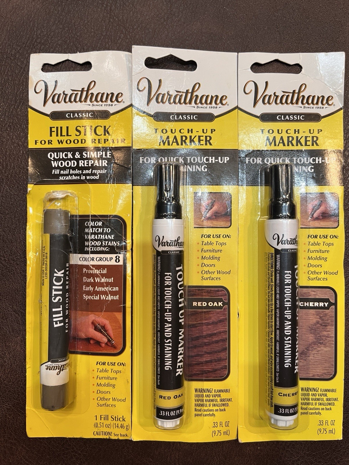 Varathane 3.2 Lot Walnut Wood Fill Stick group 8 Cherry, Red Oak Marker Touch Up