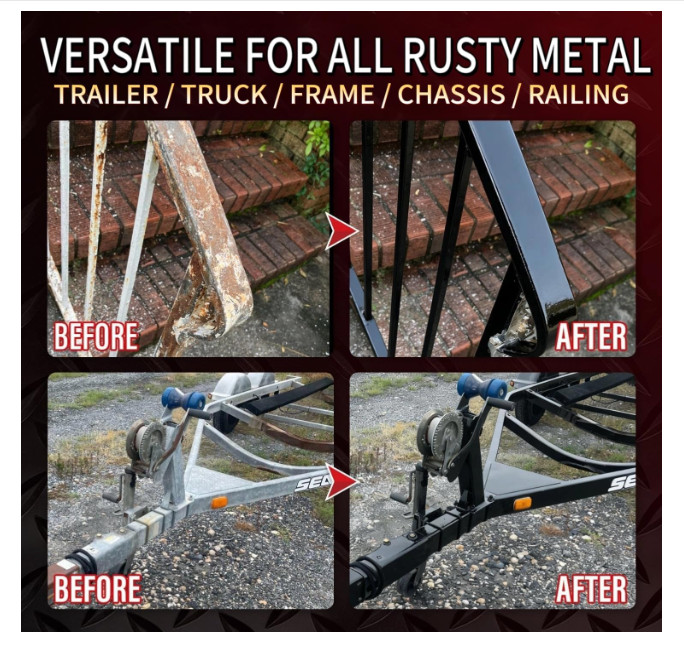 2 in 1 Rust Converter & Metal Primer, 35 oz Black Rust Reformer Paint for Metal,