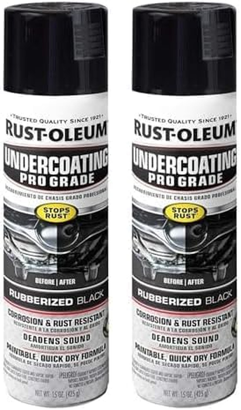 Rust-Oleum 248656 Professional Grade Rubberized Undercoating Spray, 15 Oz, Black