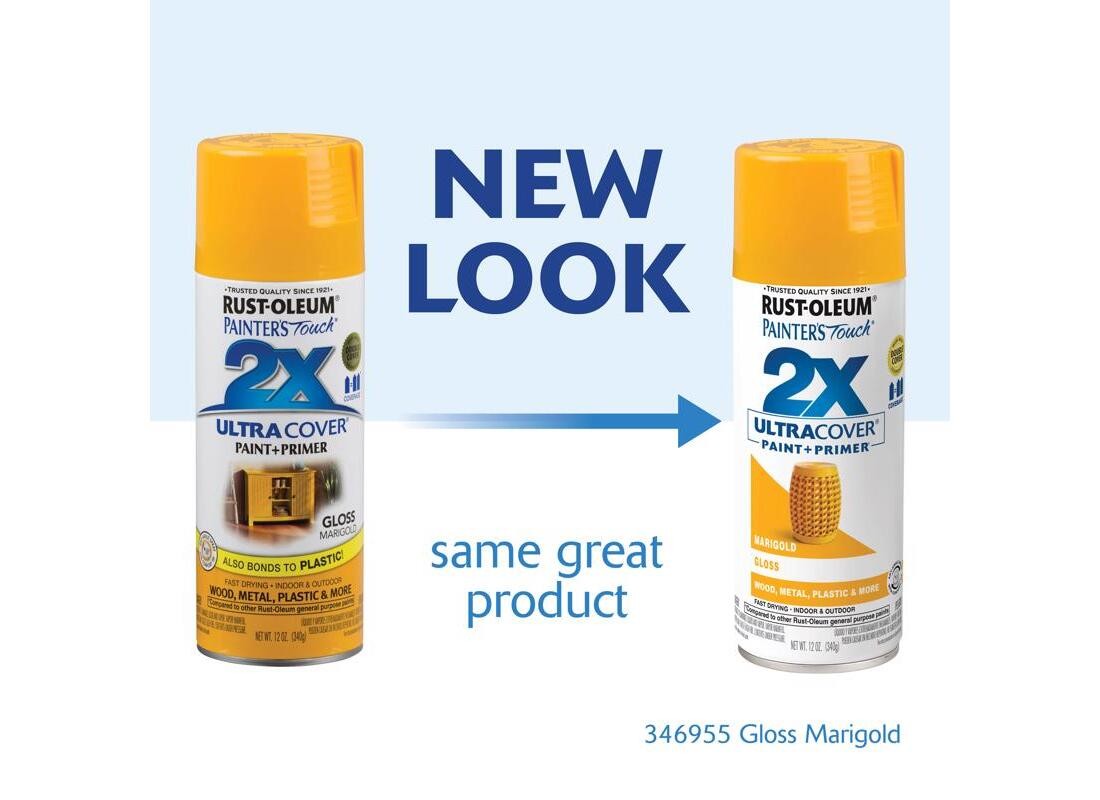 PAINTER’S Touch Gloss Spray Paint, Gloss, Marigold, 12 oz, Aerosol Can