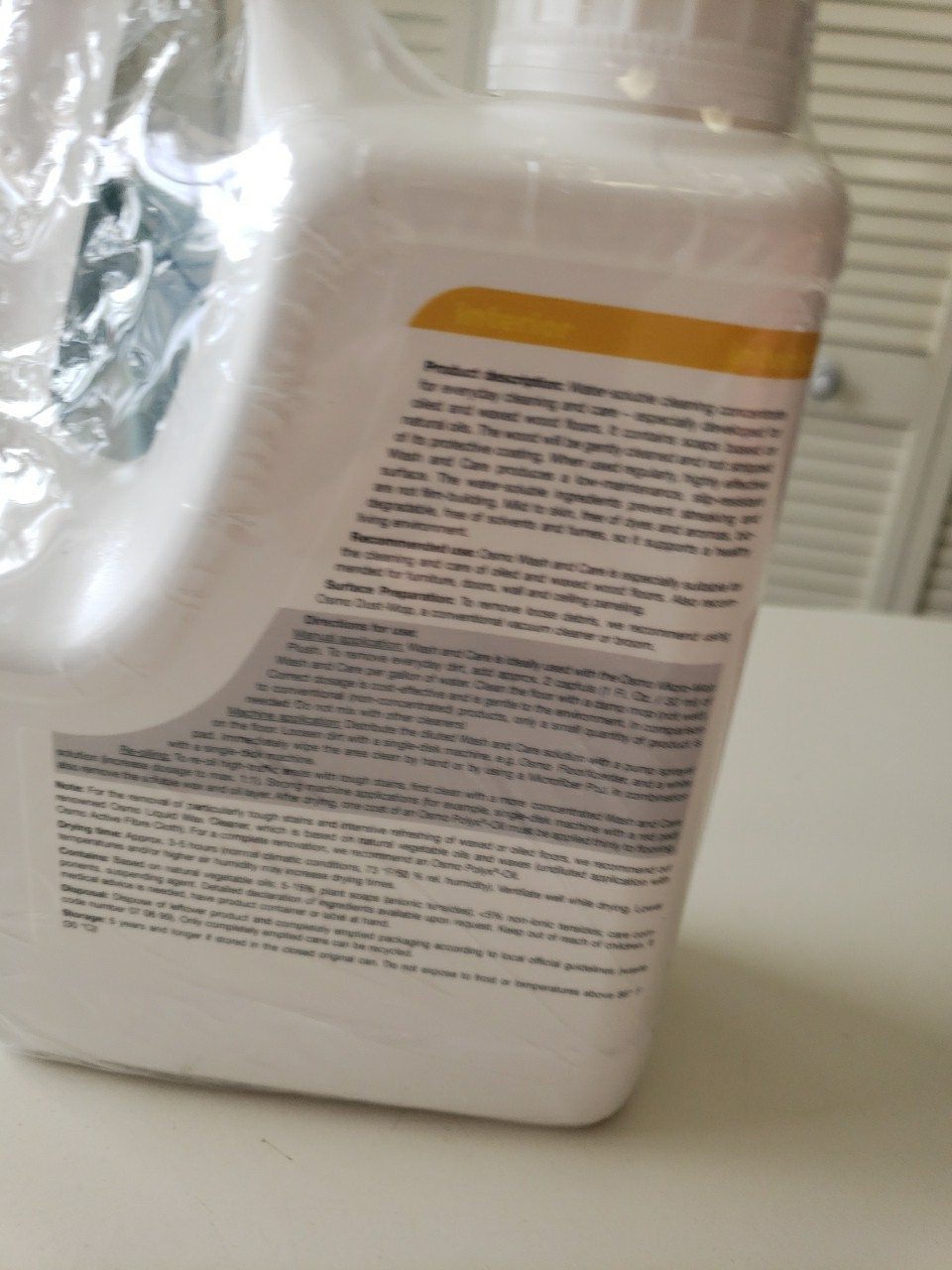 OSMO WASH AND CARE Wood Floor Cleaning Concentrate 1 Liter Sealed