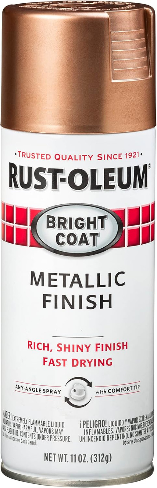 344733 Stops Rust Bright Coat Metallic Spray Paint, 11 Oz, Rose Gold, (Pack of 1