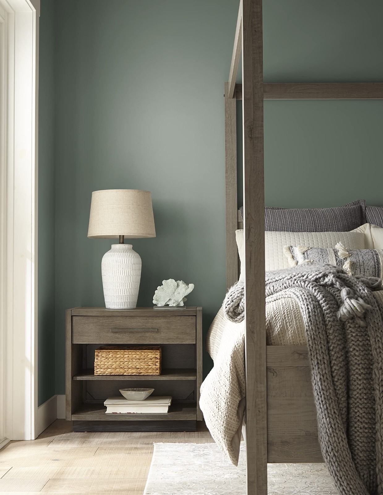 Interior Semi-Gloss Paint & Primer, 1 Gallon – American Pine Color, Easy Apply