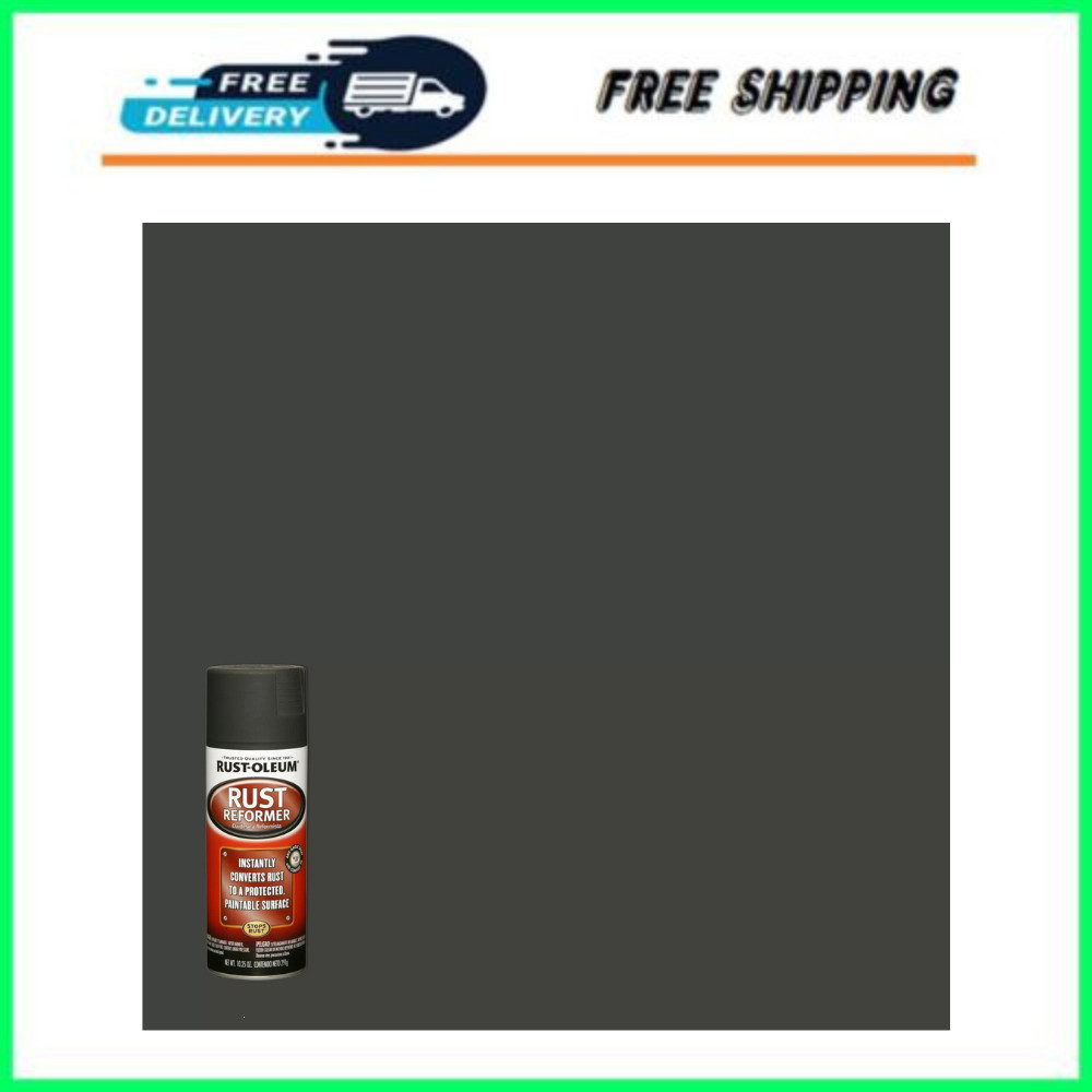 Automotive Flat Black Finish Rust Converter Rust Reformer Spray Coat 10 oz