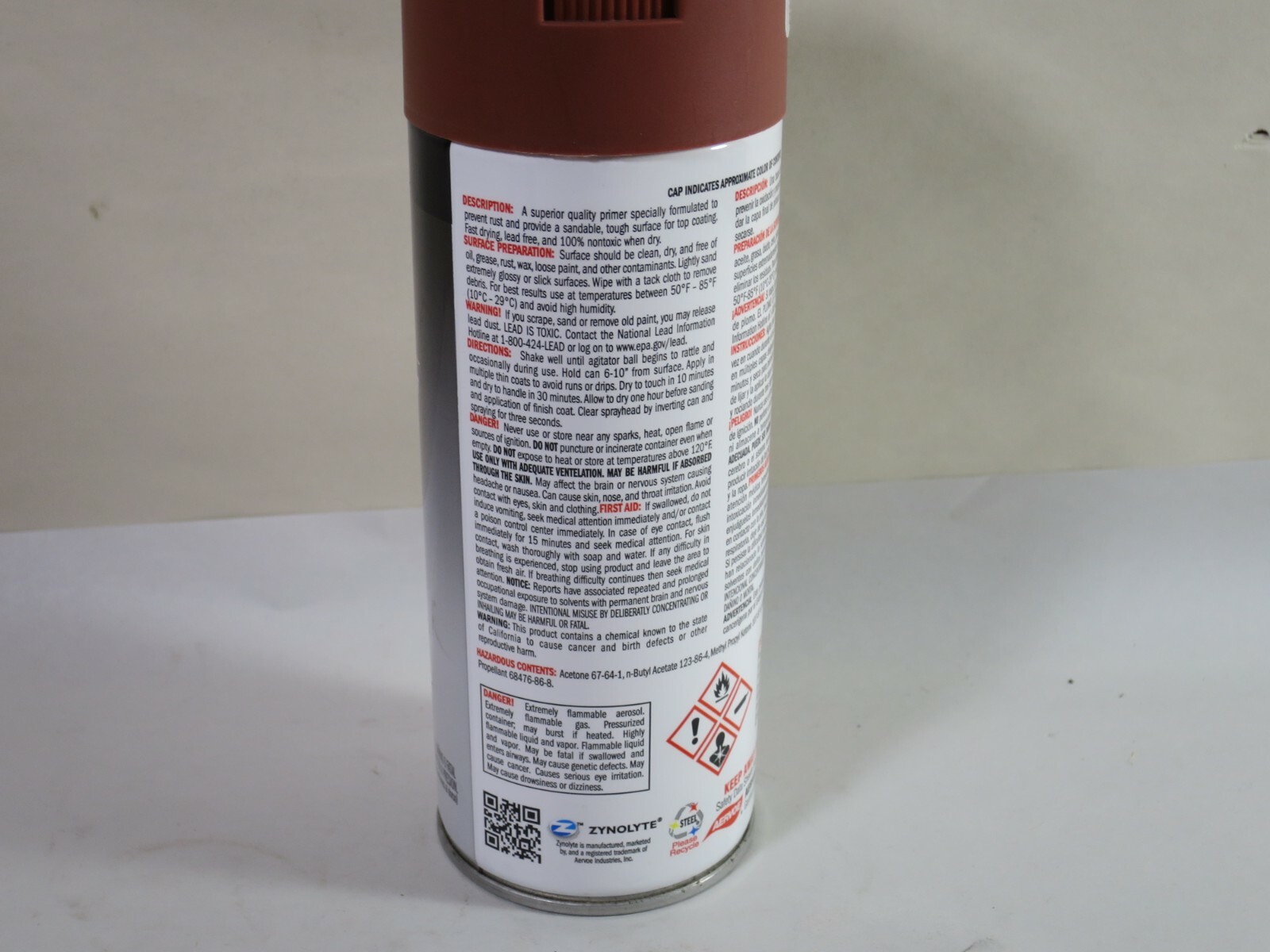 Aervoe Z8074 Zynolyte Multipurpose Primer, Red Oxide