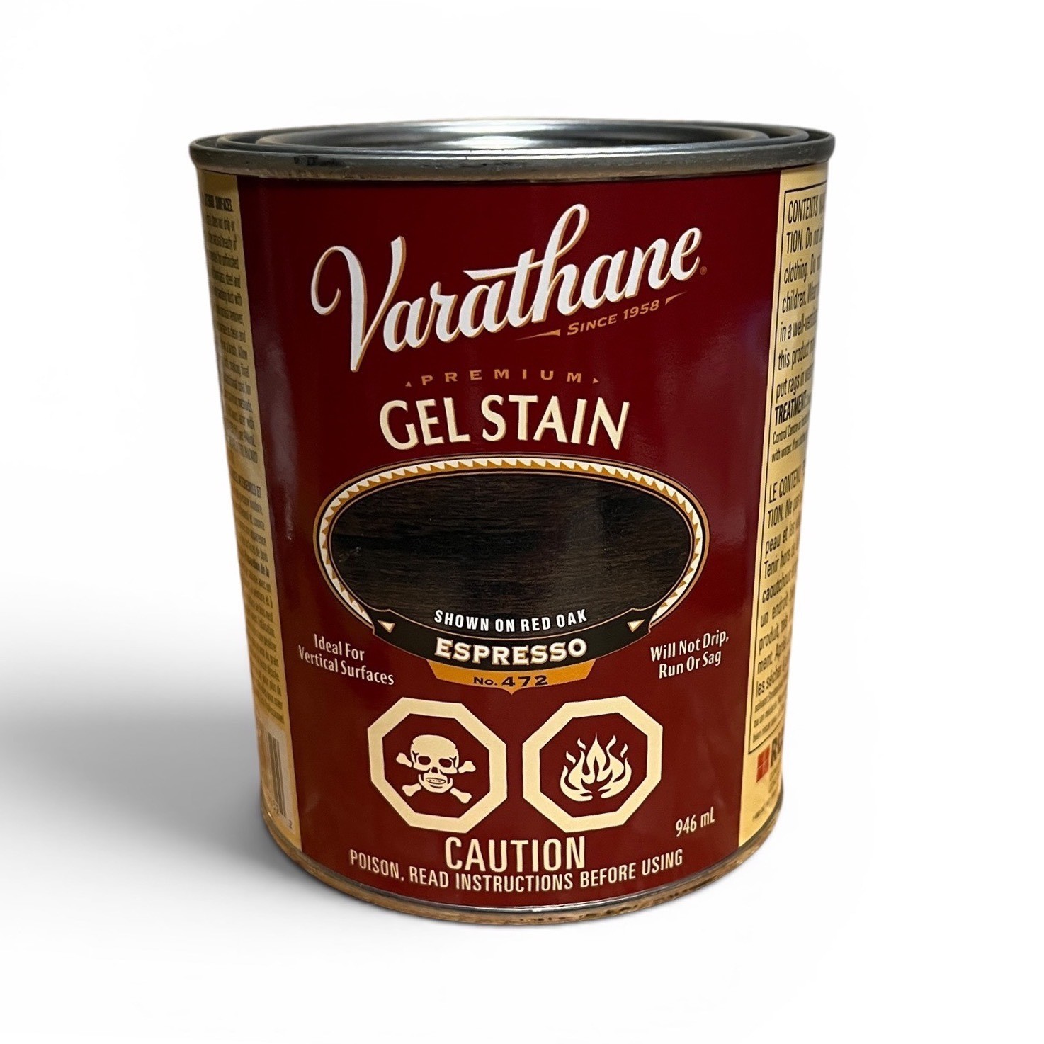 Varathane Premium Gel Stain Espresso No 472 Interior Exterior 946mL 1 Quart