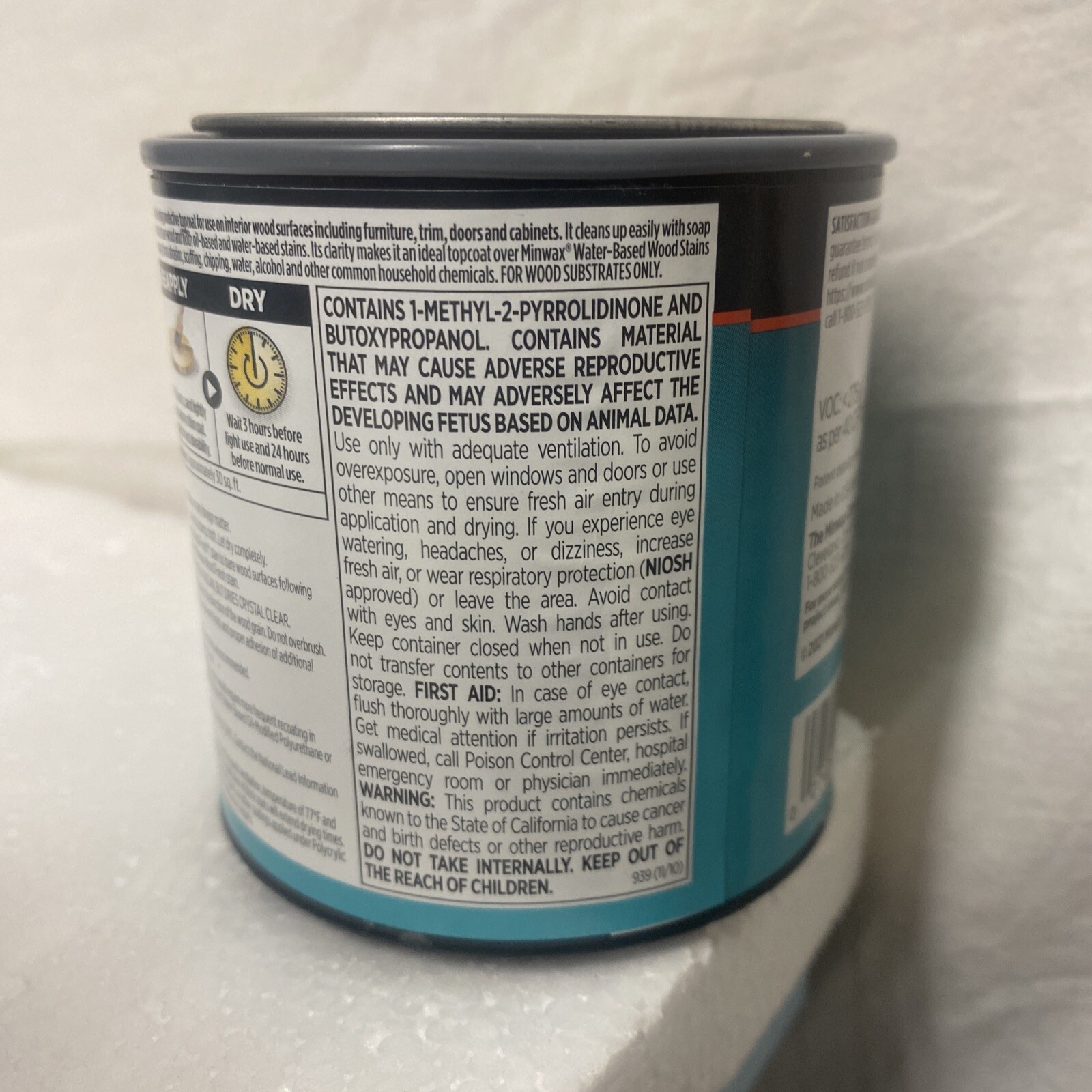 Minwax Polycrylic Protective Finish Water Based, 1/2 pint, Clear Matte