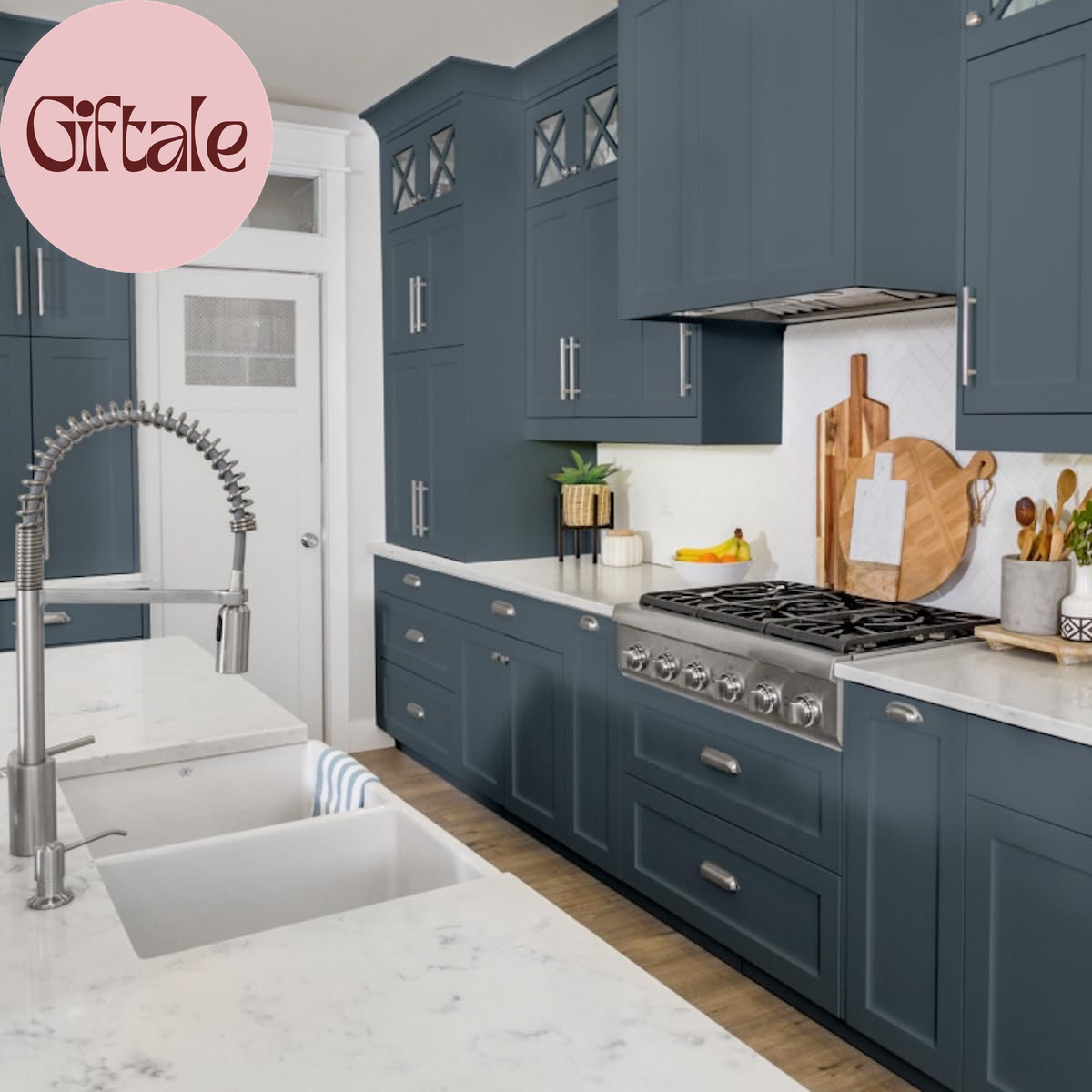 Oxford Blue Cabinet Makeover Kit – Easy DIY 7-Piece Set, Regal Navy, Long-Lastin