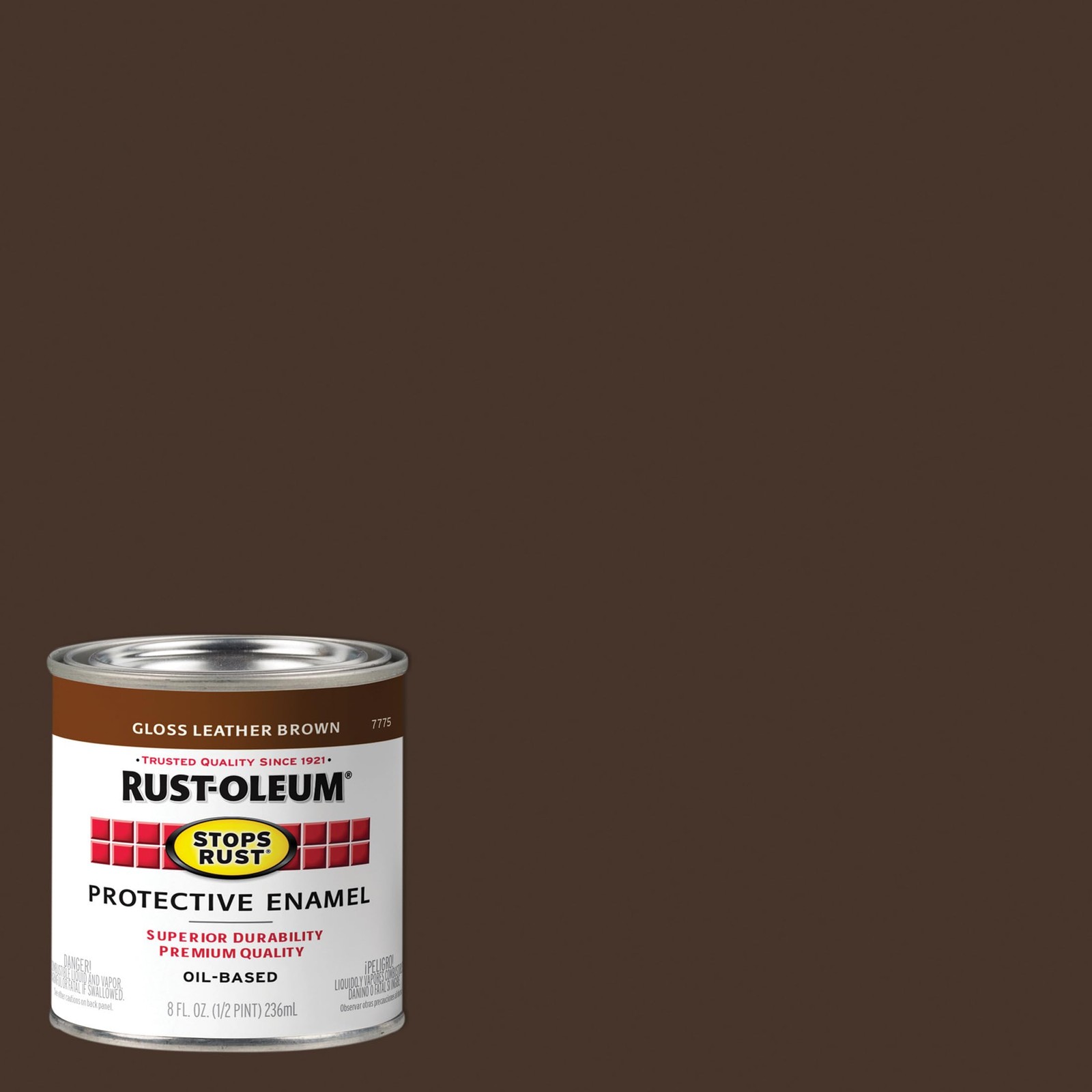 Rust-Oleum 7775730-6PK Stops Rust Brush On Paint, Half Pint, Gloss Leather Br…