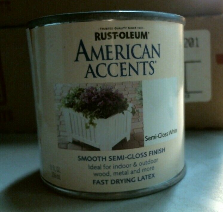 Rust-Oleum 13718 American Accents Smooth Semi-Gloss White Finish, 1/2 Pint, FS