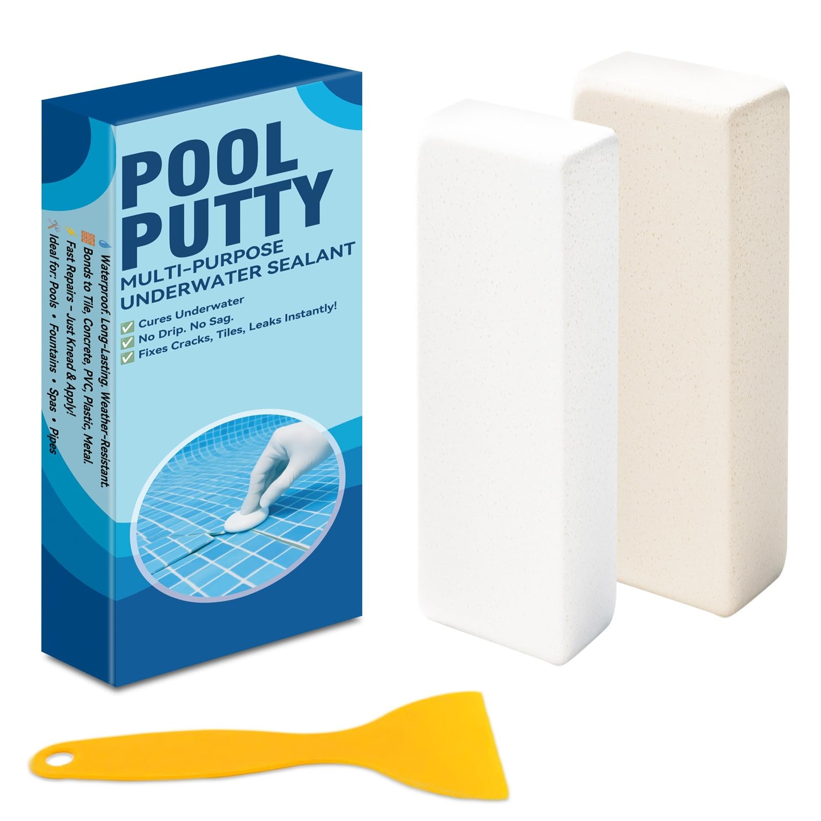 Teenanseen Pool Putty, 2 Part High Strength 4.19 Ounce (Pack of 1), White