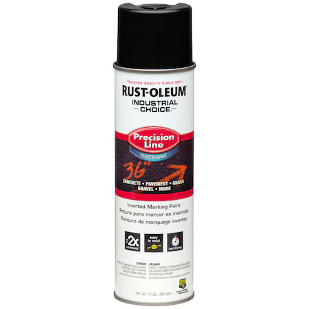 Rust-Oleum 1875838 Precision Line Marking Paint, 20 Oz, Black, Water -Based