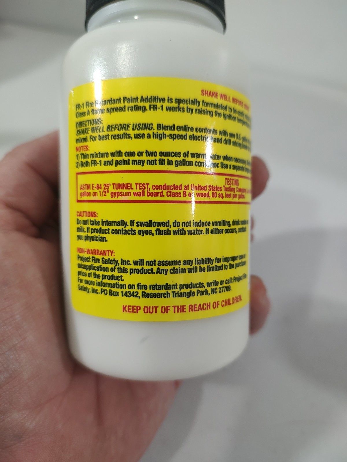 Fire Retardant Paint Additive For Water-based Latex Paints 8 Oz 1 Gallon Mix