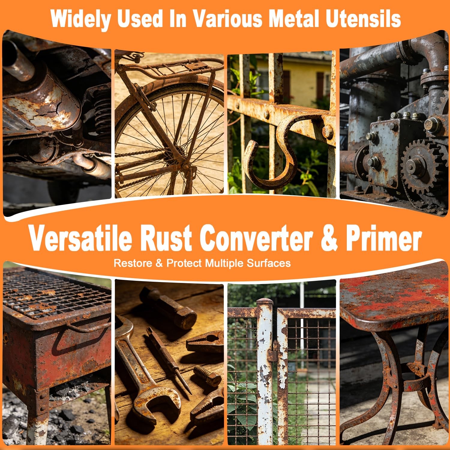 Rust Converter Metal Paint 2-In-1 Rust Remover Primer Anti Rust Treatment