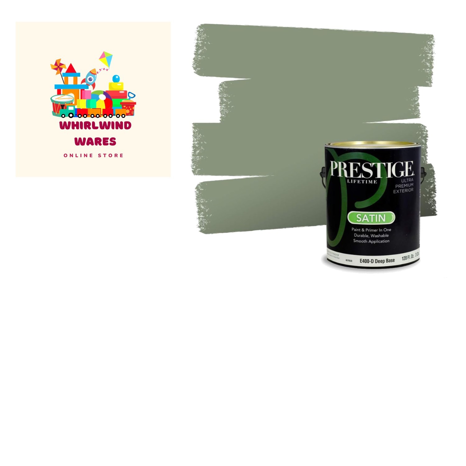 Garden Sage 1 Gallon Satin Exterior Paint & Primer – Durable & Washable Finish