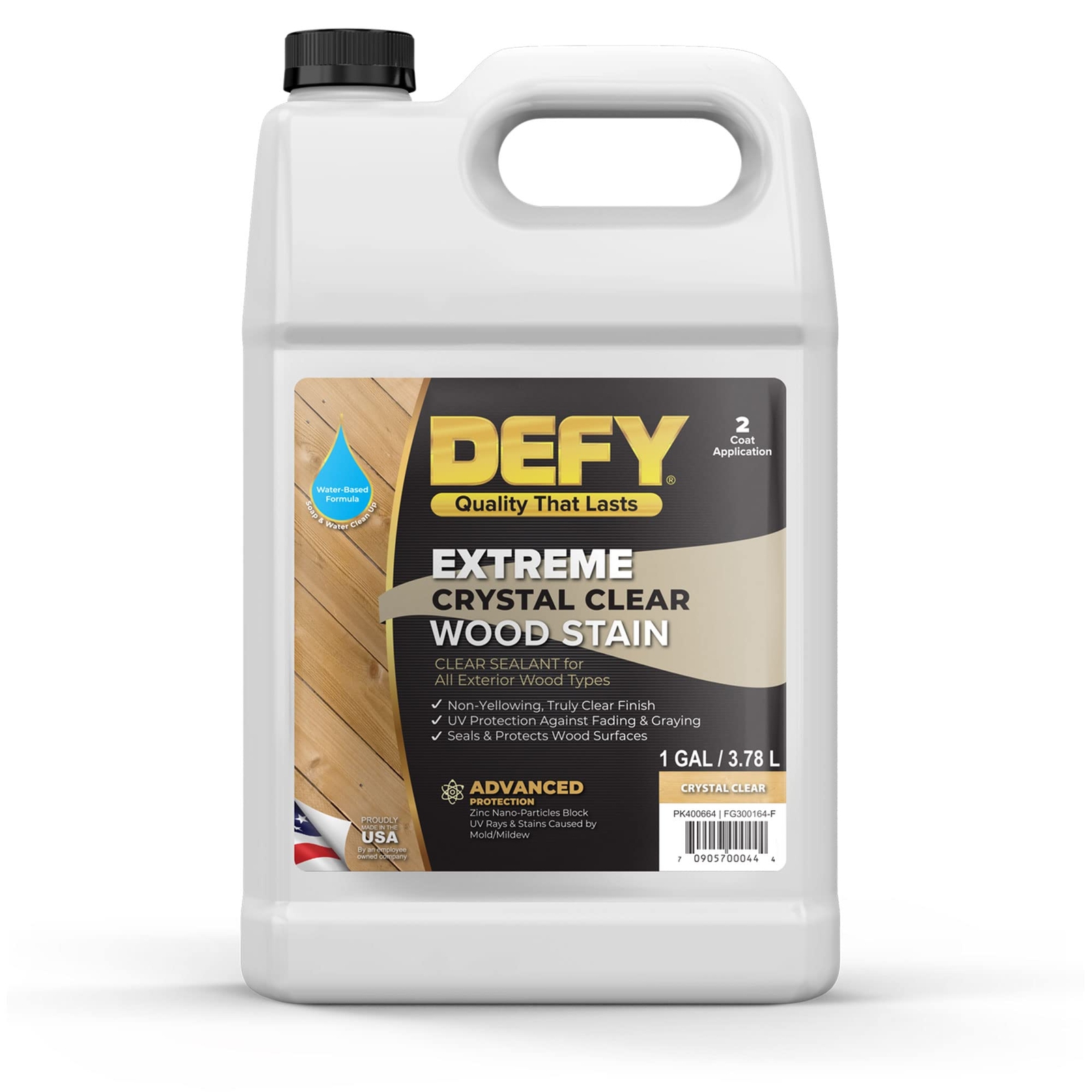 Defy Extreme Outdoor Wood Stain and Sealer 1 Gallon Waterproof Clear Finish