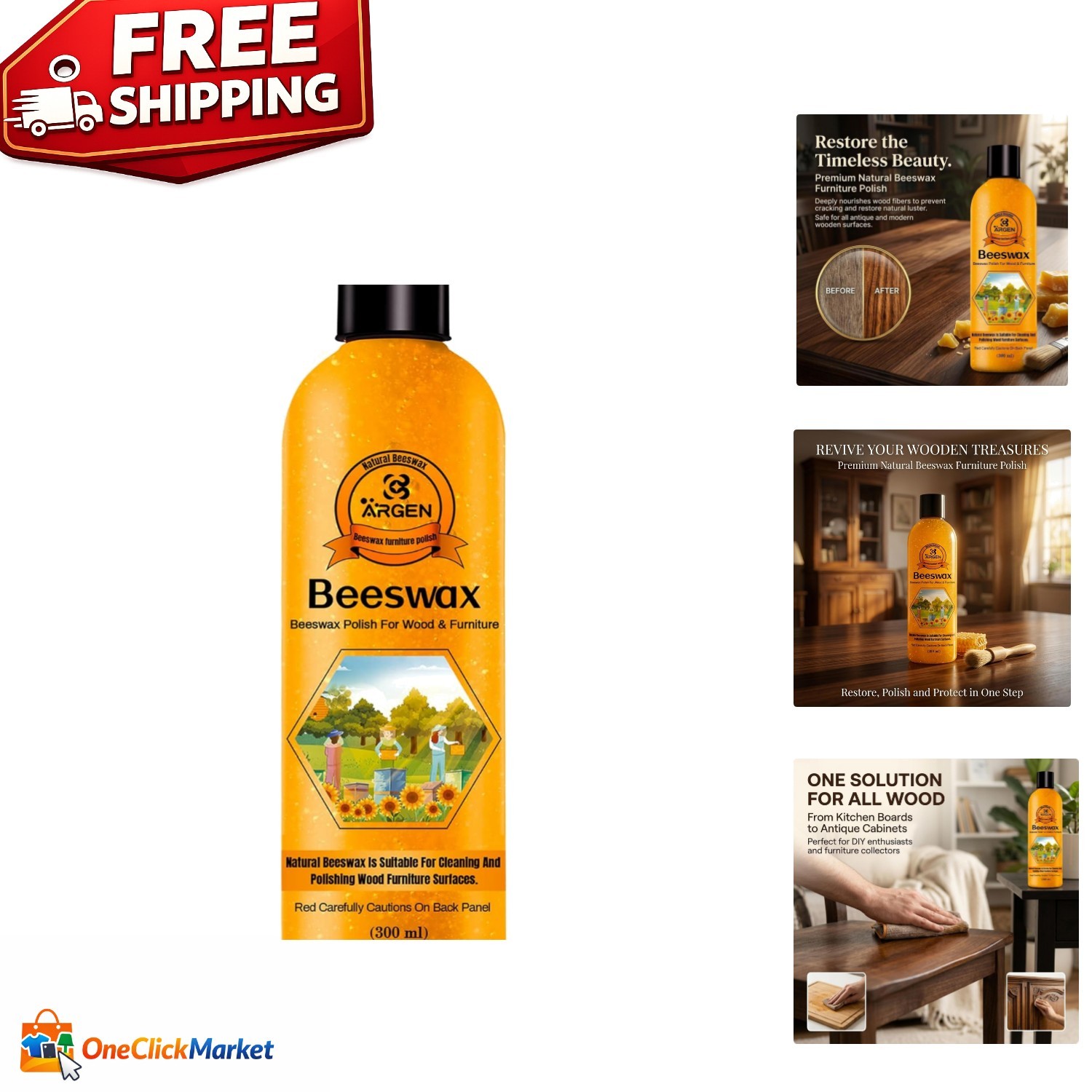Beeswax 300ML Wood Polish – Revive, Condition & Protect Your Furniture