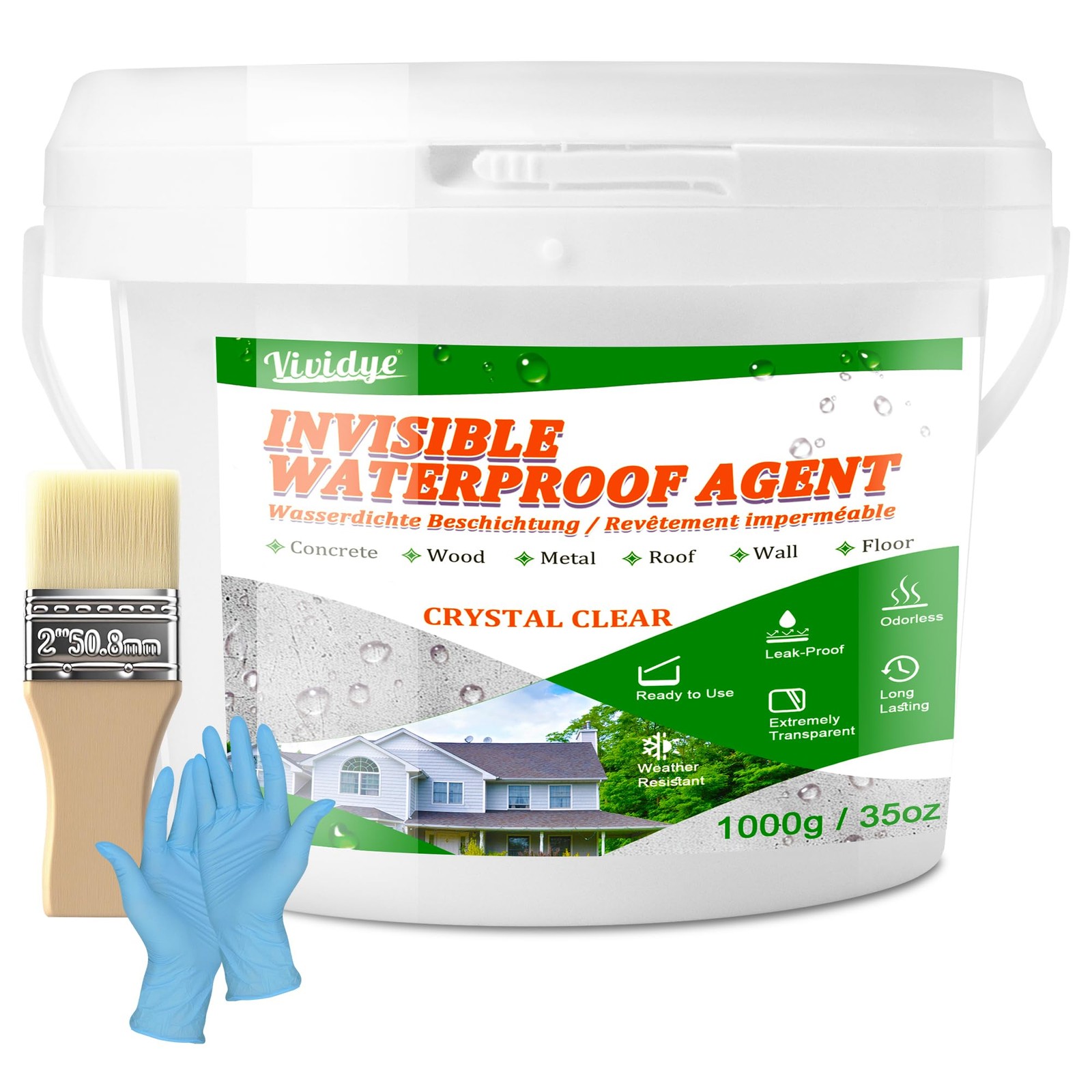 Waterproof Sealant 35oz, Transparent Coating for Transparent, 35oz