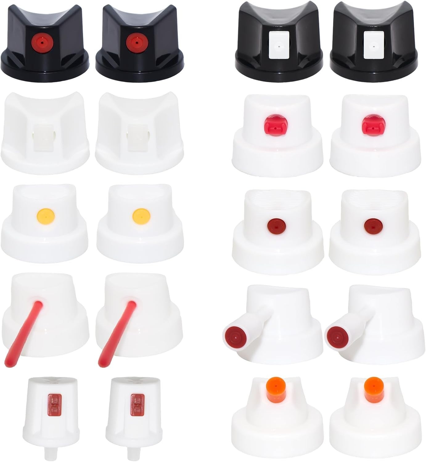 20PCS Spray Paint Caps & Nozzles Kit – Adapter Set for Male & Female Cans, Sp…