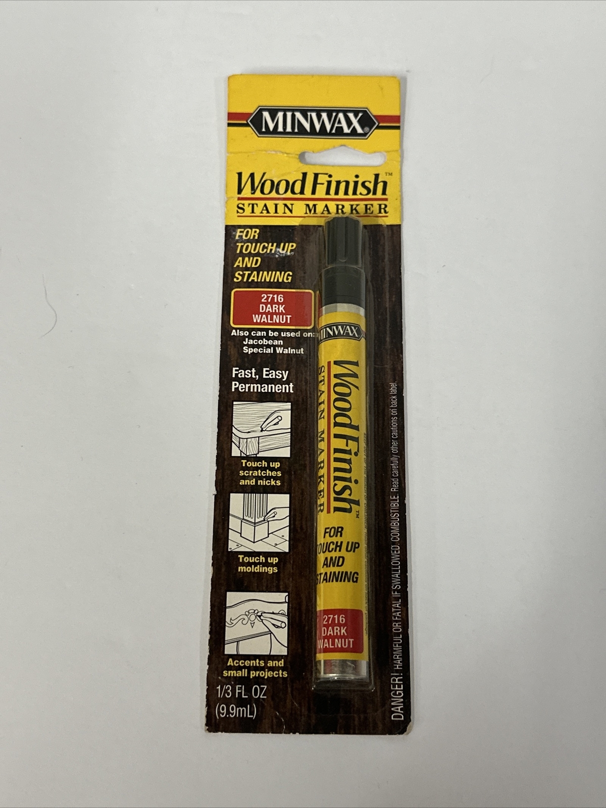 Minwax Wood Finish Stain Marker Semi-Transparent Dark Walnut Stain Marker .33 oz