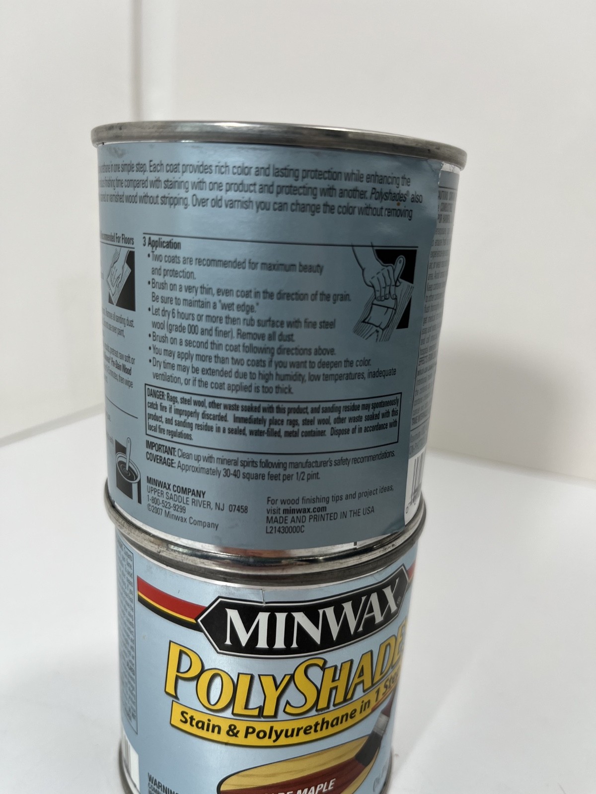 2x MINWAX PolyShades OLDE MAPLE GLOSS Wood Stain & Finish 1/2 Pint (8 oz) – NEW