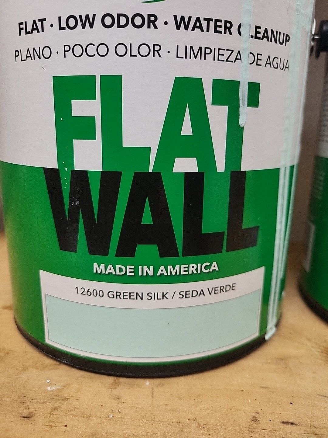Diamond Brite Paint 2 Gallons Flat Wall Paint 12600 Green Silk Water Clean Up