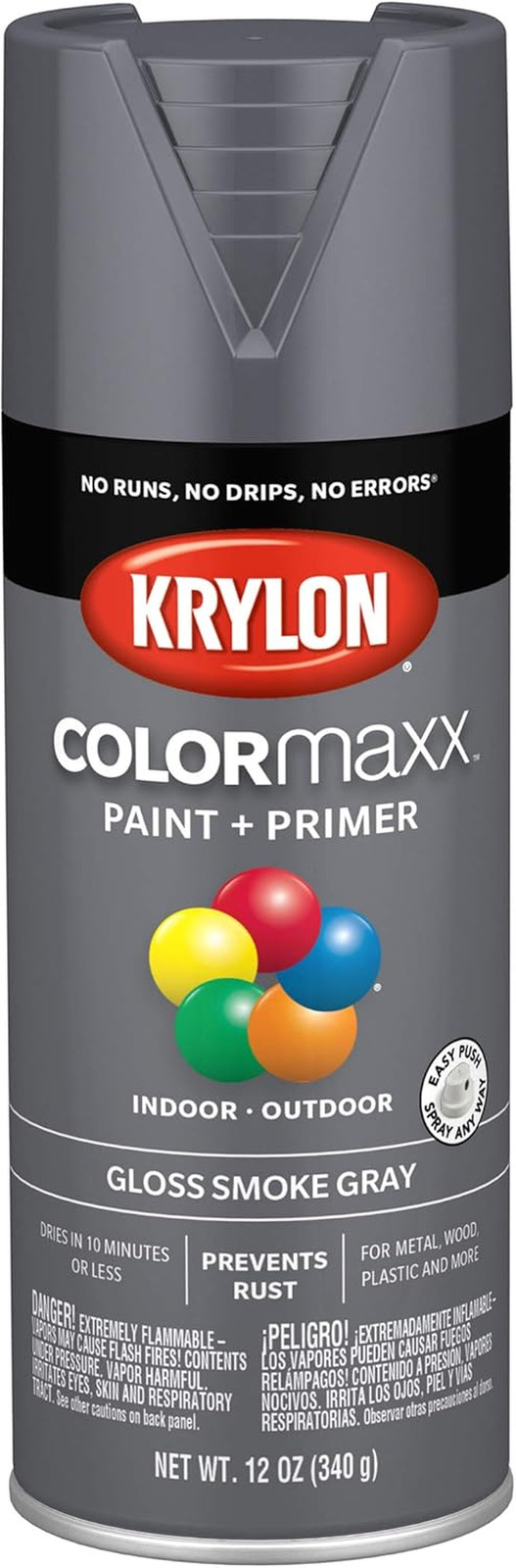 12 Oz K05539007 Smoke Gray Colormaxx Paint & Primer Spray Paint, Gloss