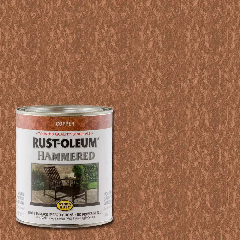 Rust-Oleum 239074 Hammered Metal Finish Copper 1-Quart 2 Pack