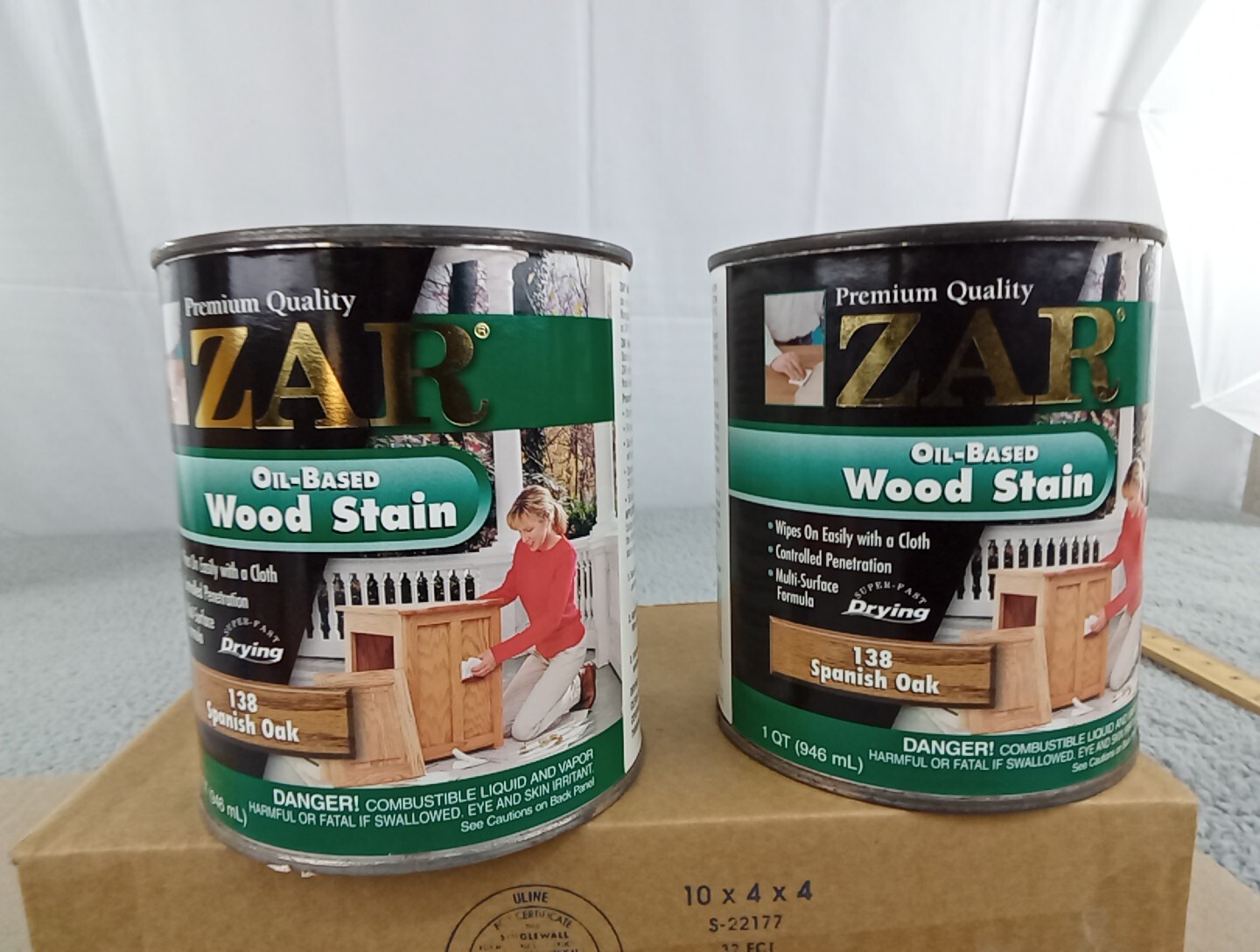 READ 2x ZAR Oil-Based Wood Stain 138 Spanish Oak 1 Quart Qt