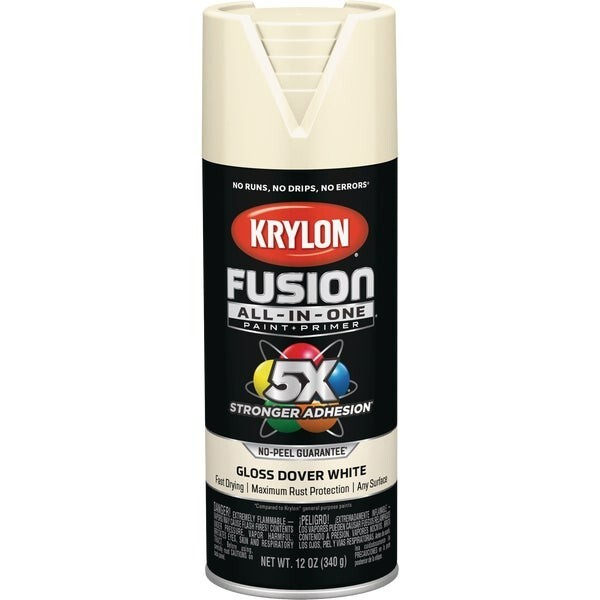 12-Krylon Fusion All-In-One Gloss Spray Paint & Primer, Dover White K02706007