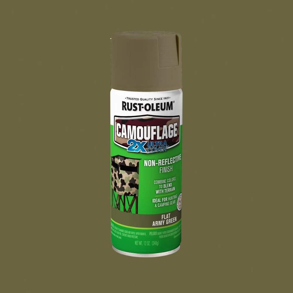 6 Pack Army Green, Rust-Oleum Camouflage 2X Ultra Cover Flat Spray Paint, 12 oz