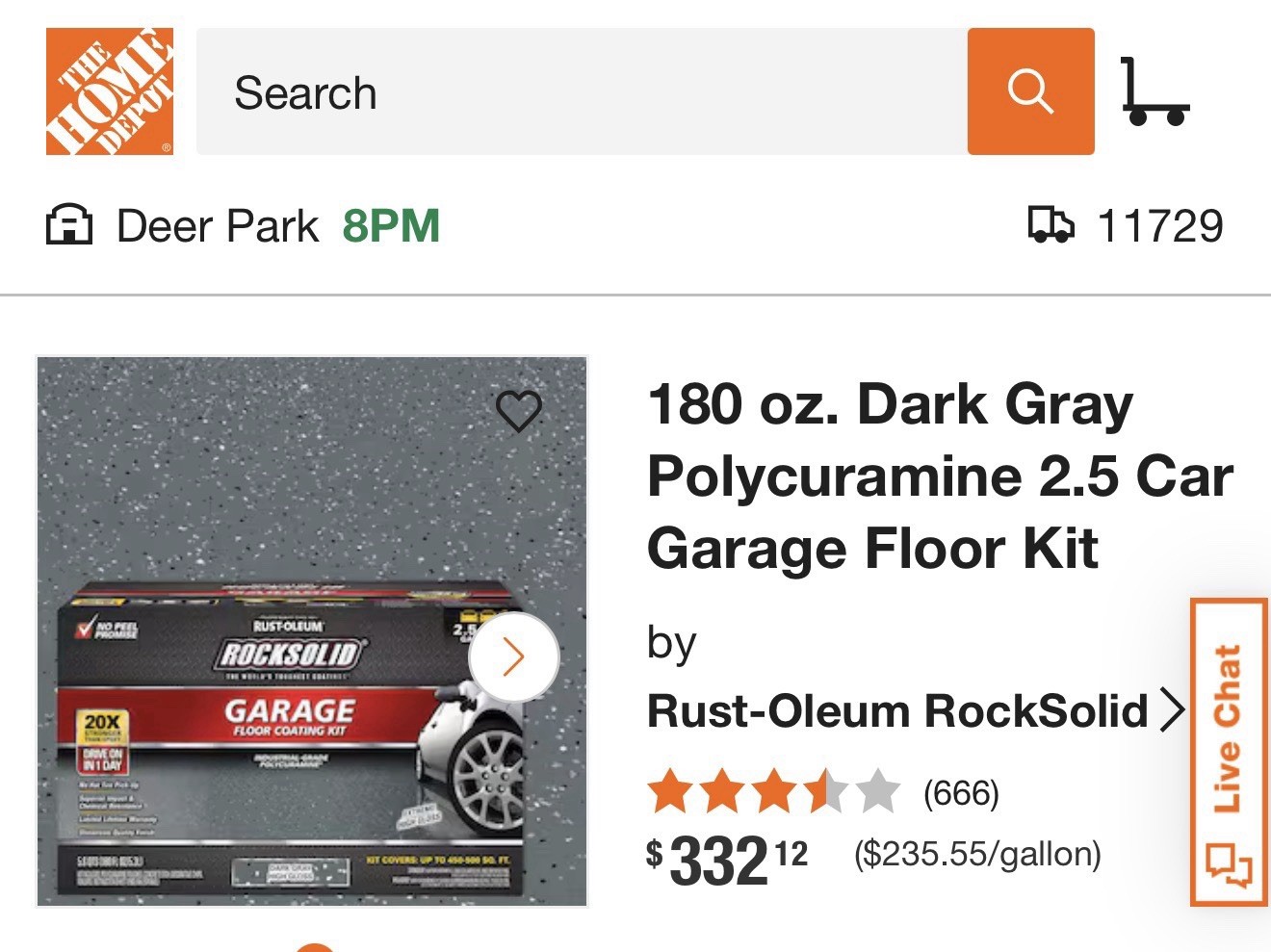 180 oz. Dark GrayPolycuramine 2.5 CarGarage Floor Kit